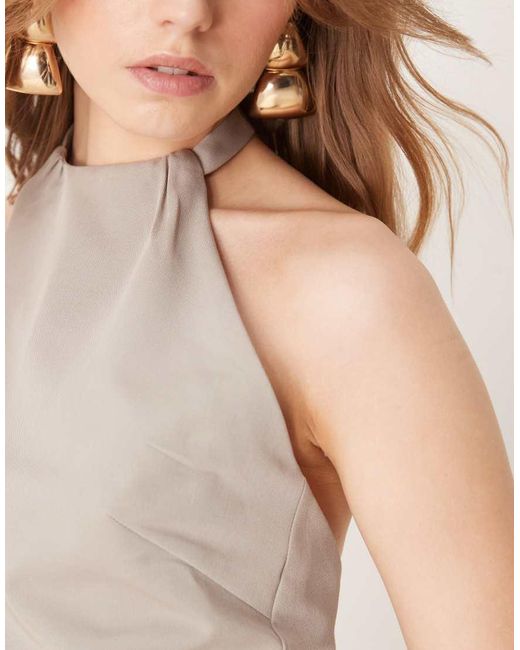 Pretty Lavish Elegante Top Met Open Achterkant in het Natural