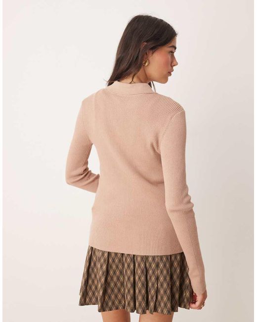 Cardigan Aderente di Miss Selfridge in Brown