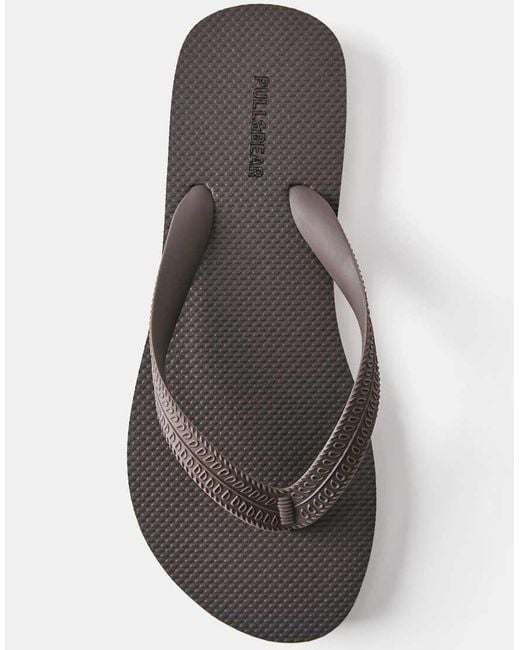 Pull&Bear Brown Flat Sandals