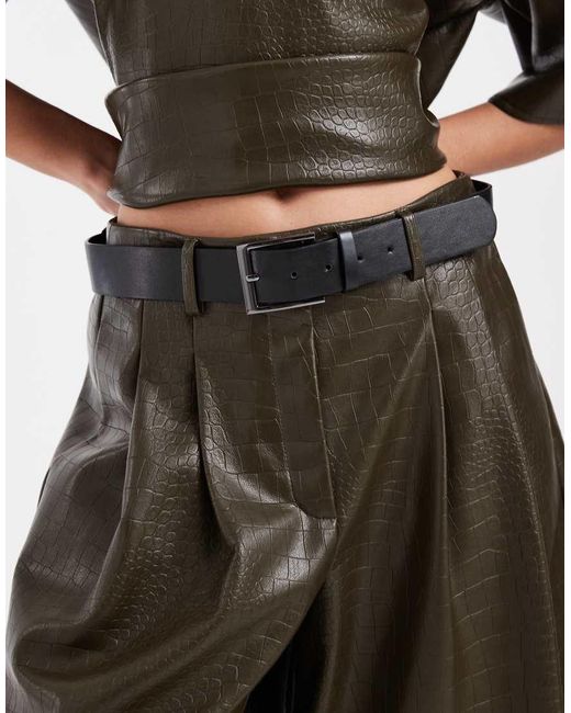 ASOS Green Tailored A Line Longline Belted Bermuda Shorts