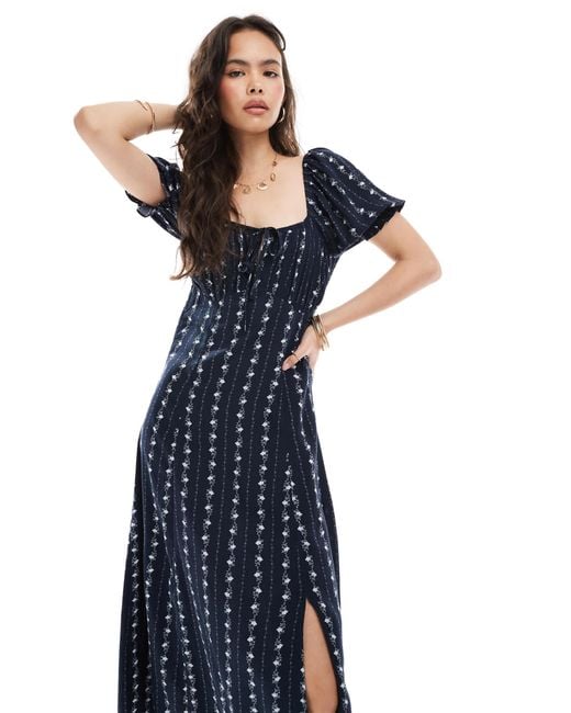 Miss Selfridge Blue Spun Tea Dress