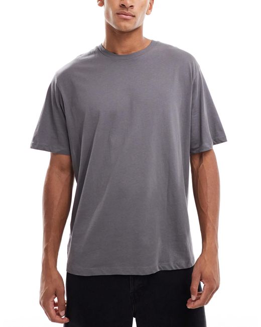 Jack & Jones – 5er-pack oversize-t-shirts in Gray für Herren