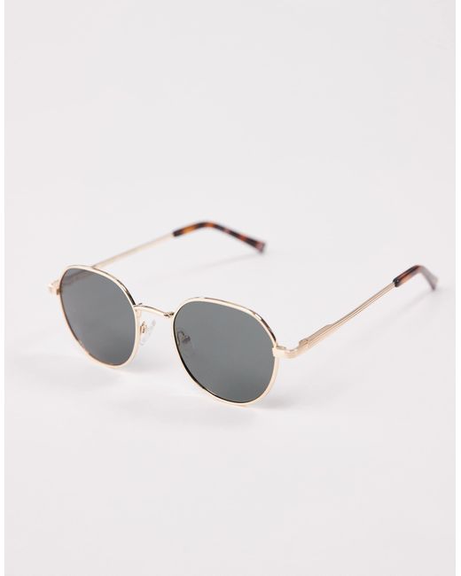 Le Specs Red – odyssey – runde sonnenbrille mit metallgestell und polarisierten gläsern