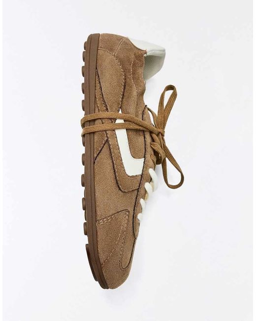Bershka White Retro Flat Sole Trainers