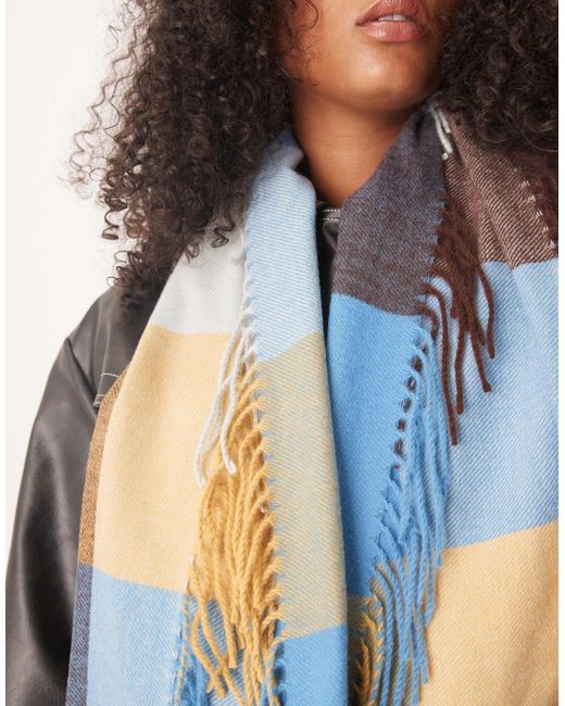 Accessorize Blue – karierter deckenschal
