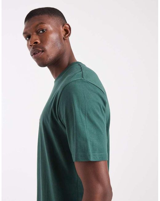 Jack & Jones Green Relaxed T-shirt With Front Logo for men