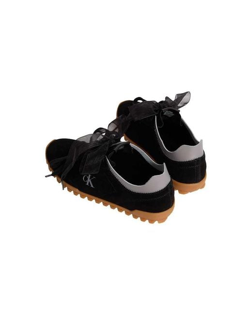 Calvin Klein Black Suede Organza Runner Trainers