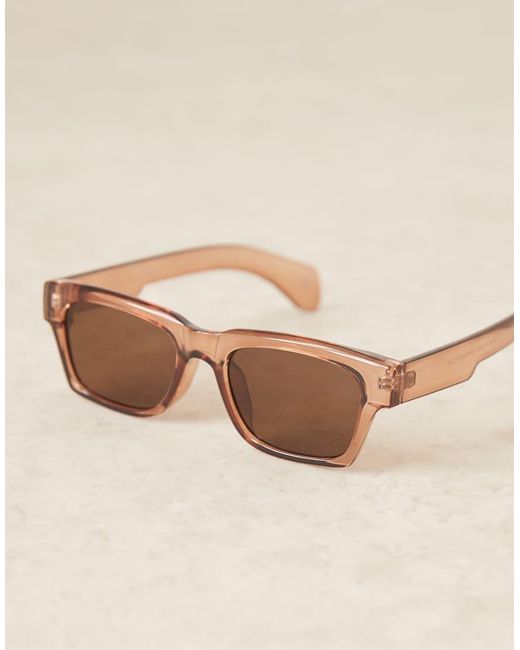 Gafas De Sol Marrones Rectangulares Con Lentes Marrones De ASOS de hombre de color Brown