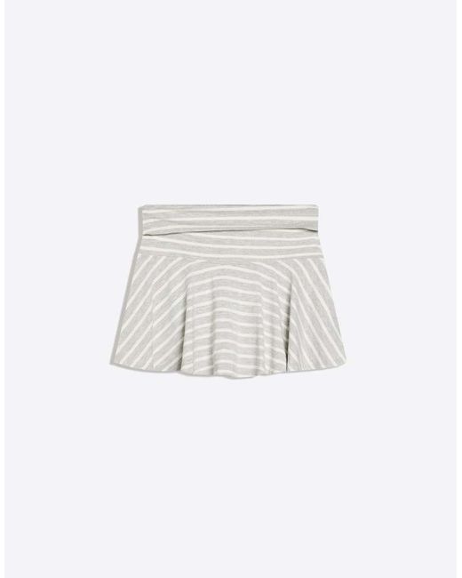 Bershka Gray Mini Skirt With Double Turn-up Waist