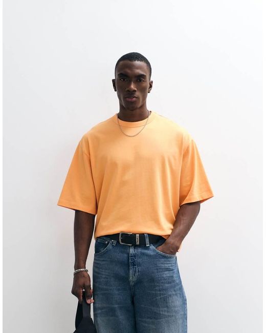 Collusion Blue Heavyweight Boxy T-shirt for men