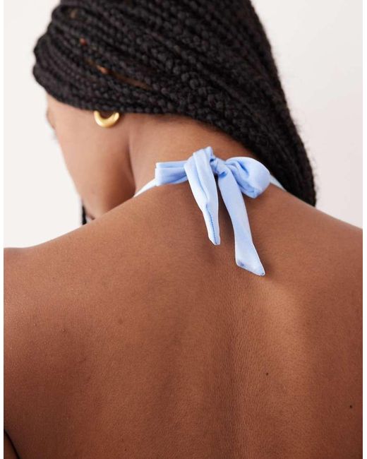 Free Society Blue Triangle Bikini Top