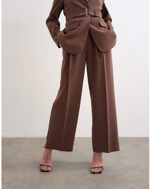 TOPSHOP Brown Co Ord Double Tailored Trouser