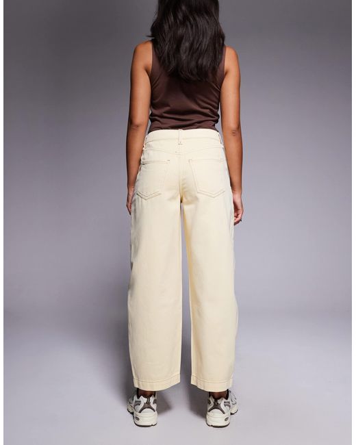 River Island Natural High Waisted Barrel Jeans