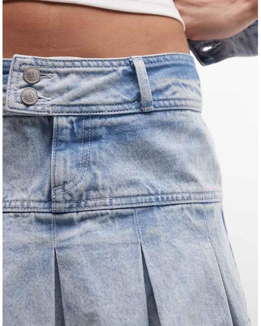 Juicy Couture White Diamante Co-ord Logo Mini Denim Pleated Skirt