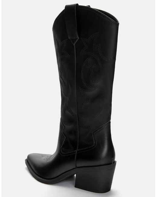 Pull&Bear Black – cowboystiefel