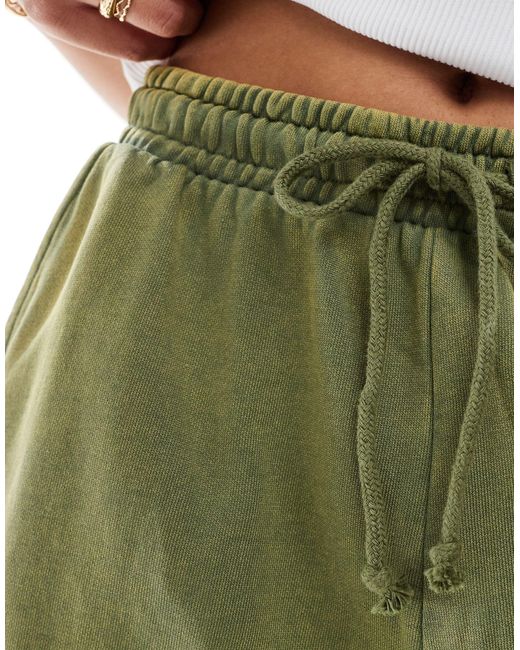 Pantalones cortos caqui lavado unisex extragrandes ASOS de color Green