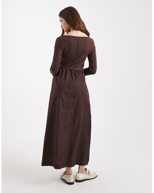 Threadbare Brown – midikleid