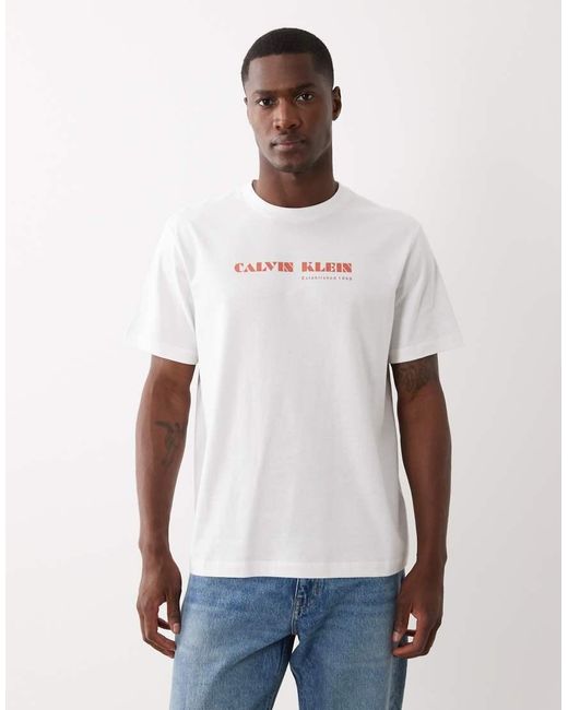 Calvin Klein Blue Centre Logo T-Shirt