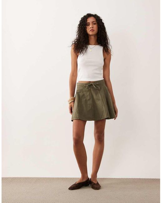 ASOS Green Flippy Mini Skirt