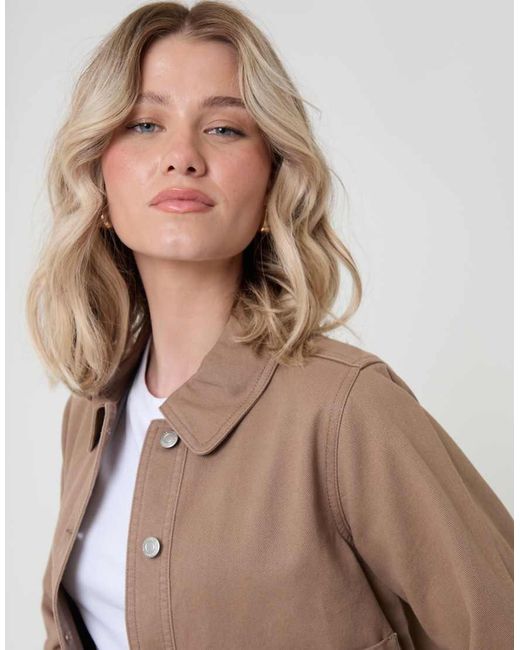 Threadbare Natural Denim Jacket With Patch Pockets