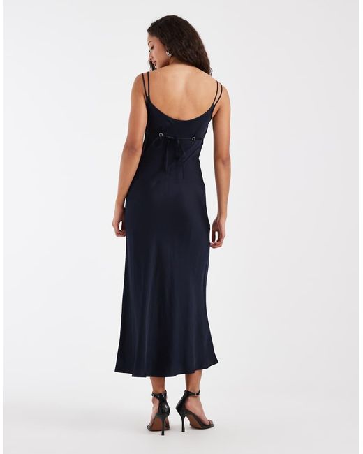 & Other Stories Blue Satin Bias Cut Maxi Dress
