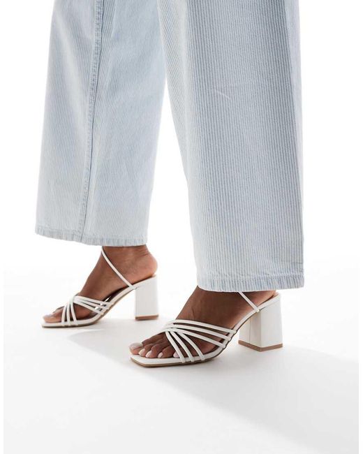 SEQWL Blue Mid Block Heel Sandals