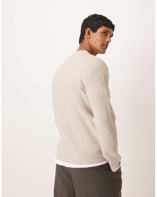 Mango Natural Classic Relaxed Fit Ribbed Jumper for men