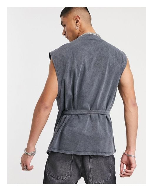 sleeveless wrap vest