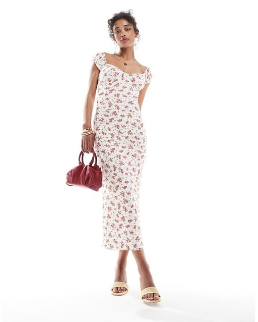 Bershka White Midi Dress