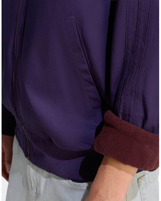 Adidas Originals Purple 90S Alternative Sport Reversible Polar Fleece Firebird Jacket for men