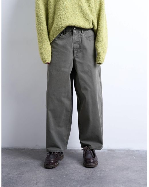 Topman – barrel-hose aus canvas in Green für Herren