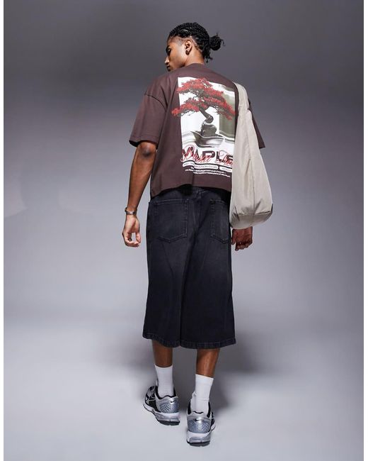 ASOS Oversized T-Shirt Met Print Van Esdoorn in het Gray voor heren