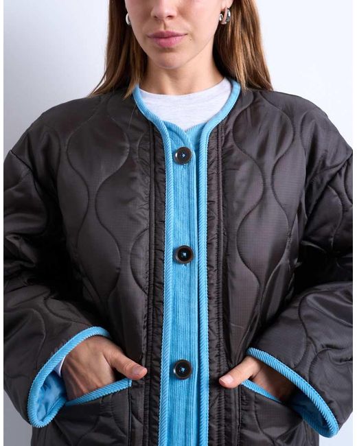 TOPSHOP Blue Double Layer Fronted Liner Jacket