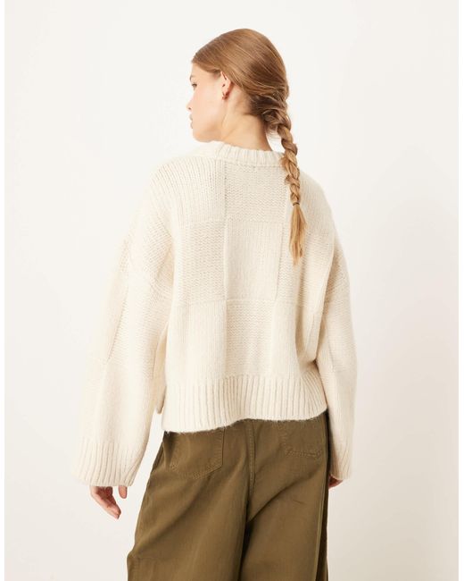 ASOS Natural Grid Stitch Jumper