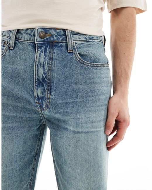 ASOS Blue Straight Leg Jeans With Stretch for men