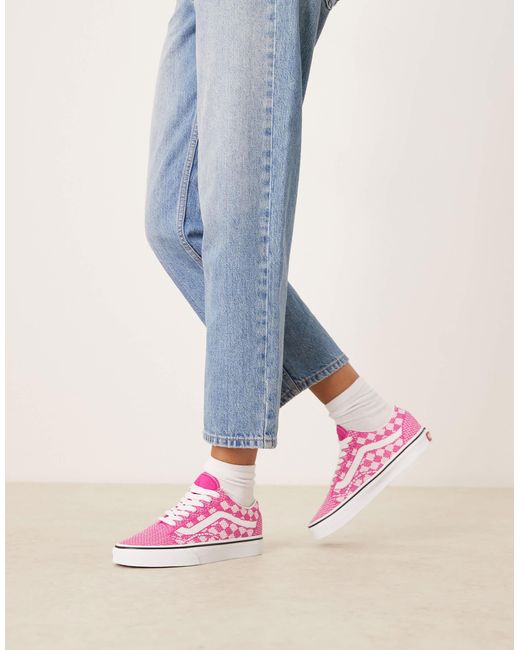 Vans Blue – old skool ek – sneaker mit gestricktem obermaterial und schachbrettmuster