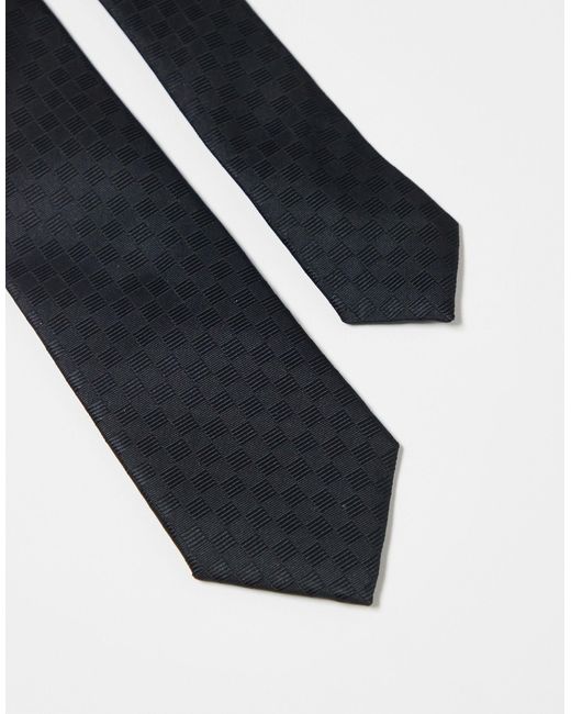 Corbata negra estrecha con detalle ASOS de hombre de color Black