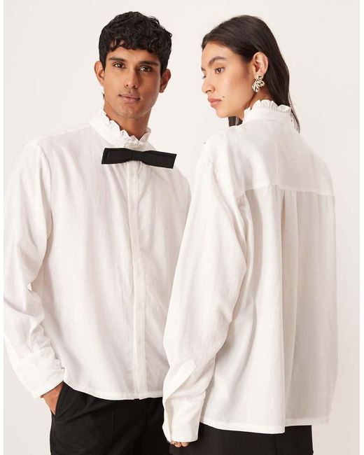 Sister Jane Natural Duke Ruffle Collar Long Sleeve Shirt