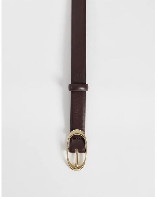 Mango Brown Oval Buckle Classic Belt
