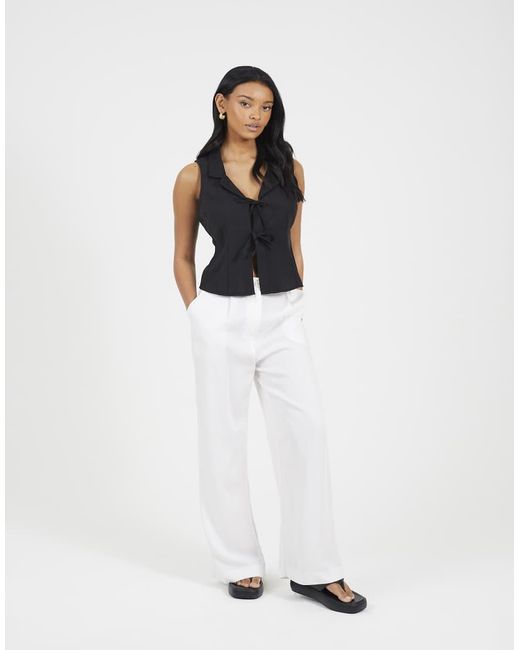 Brave Soul Blue Collared Tie Front Waistcoat