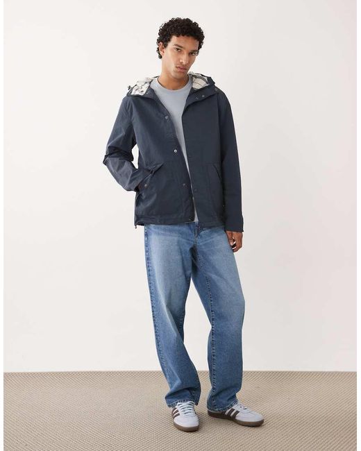 Barbour Blue Baywick Showerproof Hooded Jacket for men
