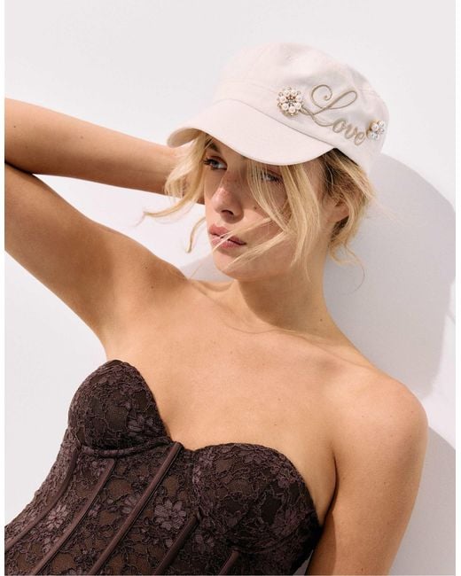 Stradivarius Gray Love kappe