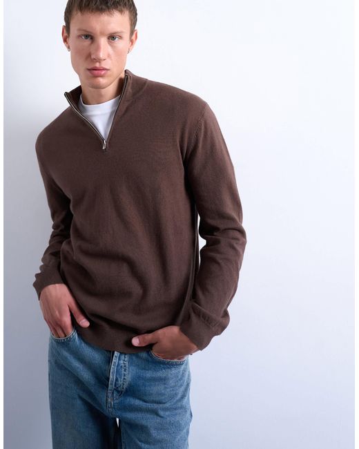Topman – essential – strickpullover in Brown für Herren
