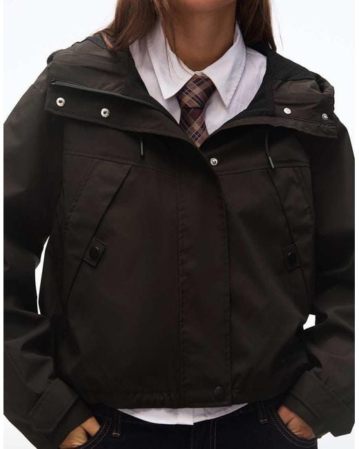 Bershka Black Technical Jacket With Water-resistant & Winter-resistant Hood