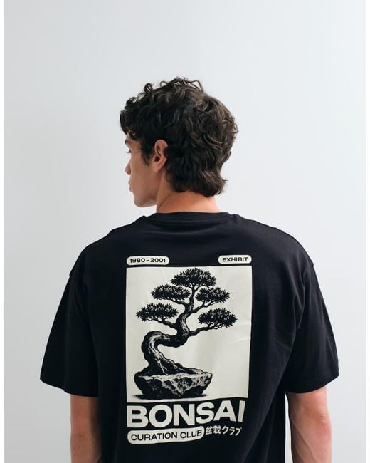 Jack & Jones Black Bonsai Backprint T-shirt for men