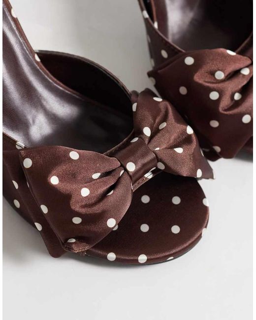 Glamorous Brown Mule Sandals With Bow