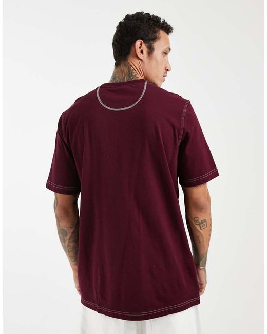 Adidas Originals Red Trefoil Essentials Contrast Stitch T-shirt for men