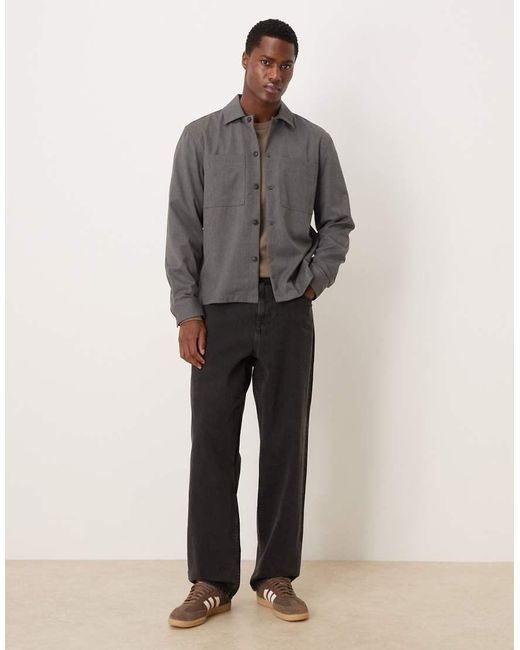 Mango Gray Overshirt for men