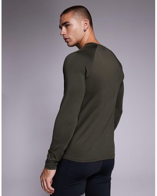 4505 Gray Icon Active Quick Dry Muscle Fit Base Layer Training Long Sleeve Top for men