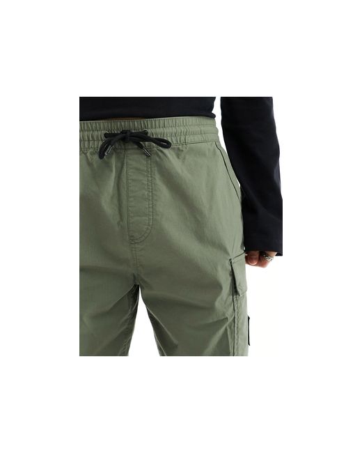 Pantalones cortos cargo verde oliva lavado Calvin Klein de hombre de color Black